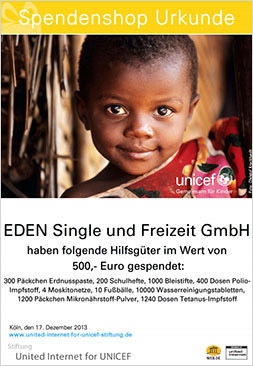 Hilfsgterspende fr UNICEF - Gemeinsam fr Kinder